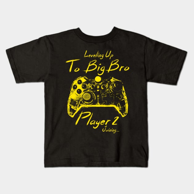 I Leveled Up To Big Bro Gamer New Brother Kids T-Shirt by cedricchungerxc